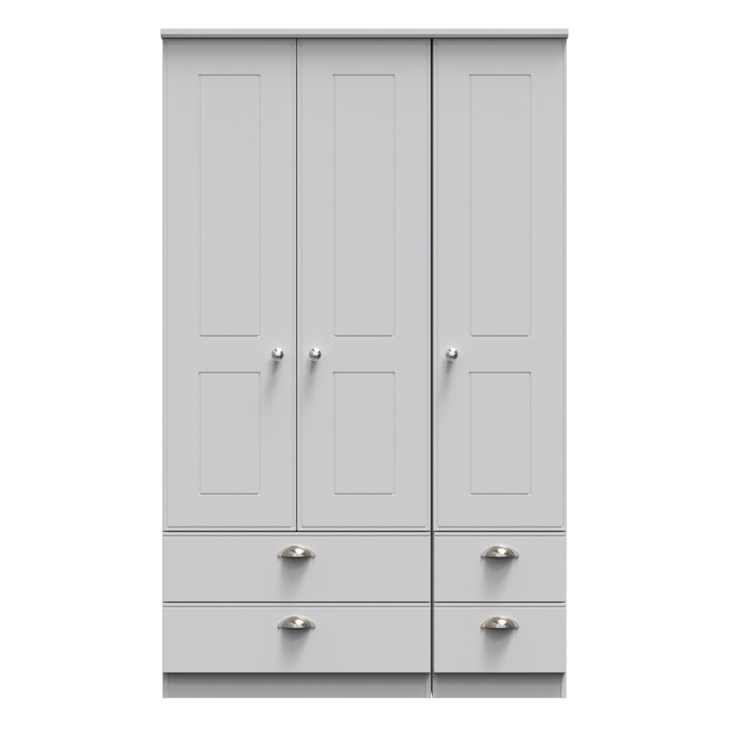 Conners Tall Triple 4 Drawer Wardrobe , Grey Matt