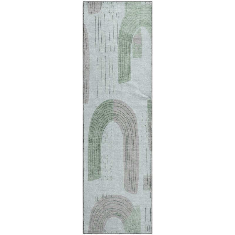 Premium Machine Washable Mehara AMF1698 Geometric Rug, Runner 2'3" x 7'6"