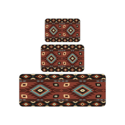 Tapis de cuisine 3 pièces Southwestern Aztec Tribal