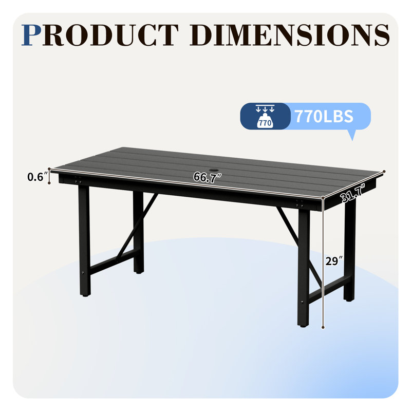 Table de salle à manger Durable, Noir, noir, noir, noir