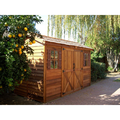 Longhouse 16 ft. W x 8 ft. D Western Red Cedar Wood Storage Shed