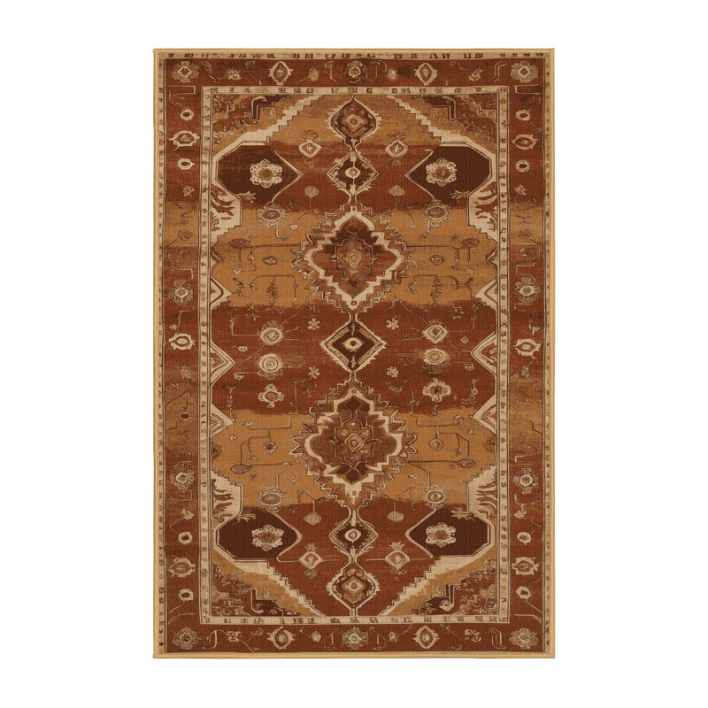 Tapis brun lavable à la machine, Rectangle 3 pi x 5 pi