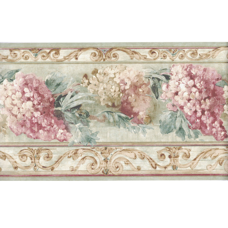 Bordure florale kabat lilas roses