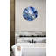 Horloge murale en verre trempé, horloge d'art abstrait bleu, horloge décor moderne, cadeau de maison unique, horloge ronde surdimensionnée, cadeau de pendaison de crémaillère-526490945-526490948