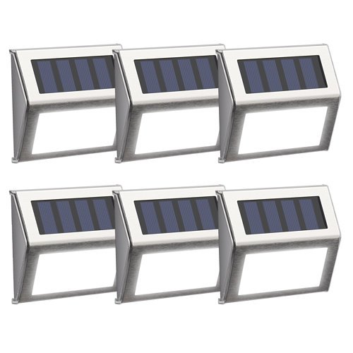 gigalumi Silver Low Voltage Solar Powered Integrated LED Step Light ...