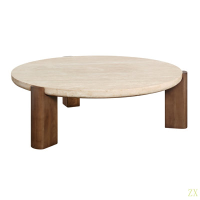 Table basse à plateau en travertin Leonardo