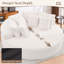 Fauteuil d'appoint rond surdimensionné de 180 cm, fauteuil lounge Cloud en velours côtelé avec coussins de dossier moelleux, fauteuil-lit une place extra large pour salon ou chambre à coucher-596548275