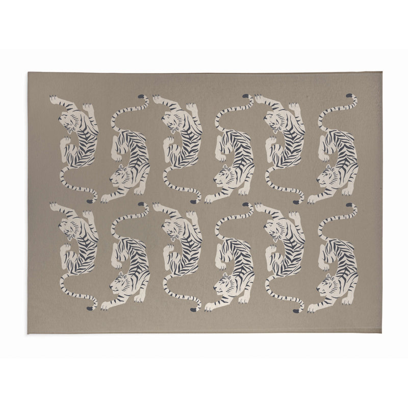 Napperon Hey Tiger, Taupe, H 0,08 po x l 24 po x P 36 po