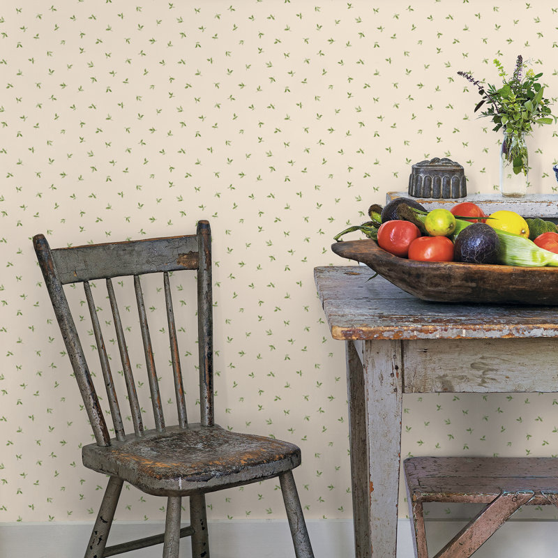 Chewton Tree Leaf Toss 10m X 53cm Wallpaper Roll, Taupe/Green