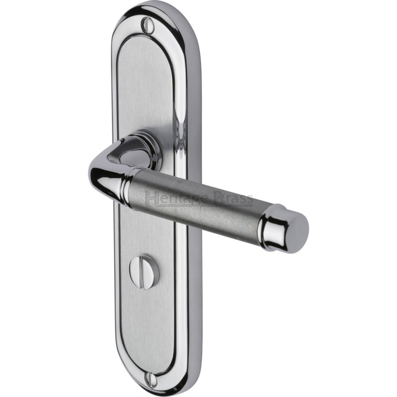 Heritage Brass Door Handle for Bathroom Saturn Design, Apollo