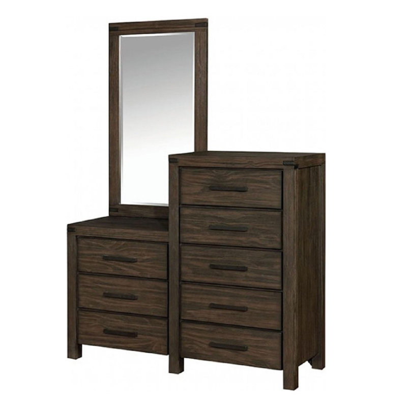 Commode double 5 tiroirs avec miroir Marylu