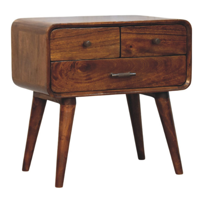 Avora 3-drawer Chestnut Nightstand