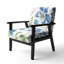 Fauteuil d'appoint rembourré «Floranda - Blue Columbine Flowers With Butterfly»