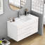 Meuble-lavabo mural blanc brillant 36 po avec tiroirs doubles 36 po