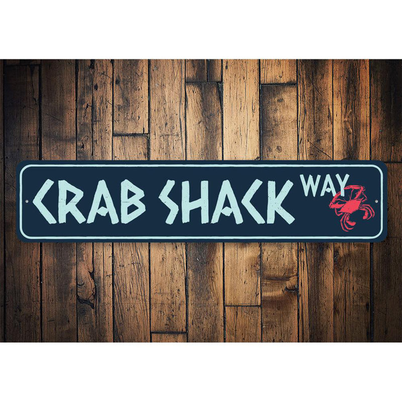 Enseigne de crabe en aluminium, H 6 po x l 24 po x P 0,063 po