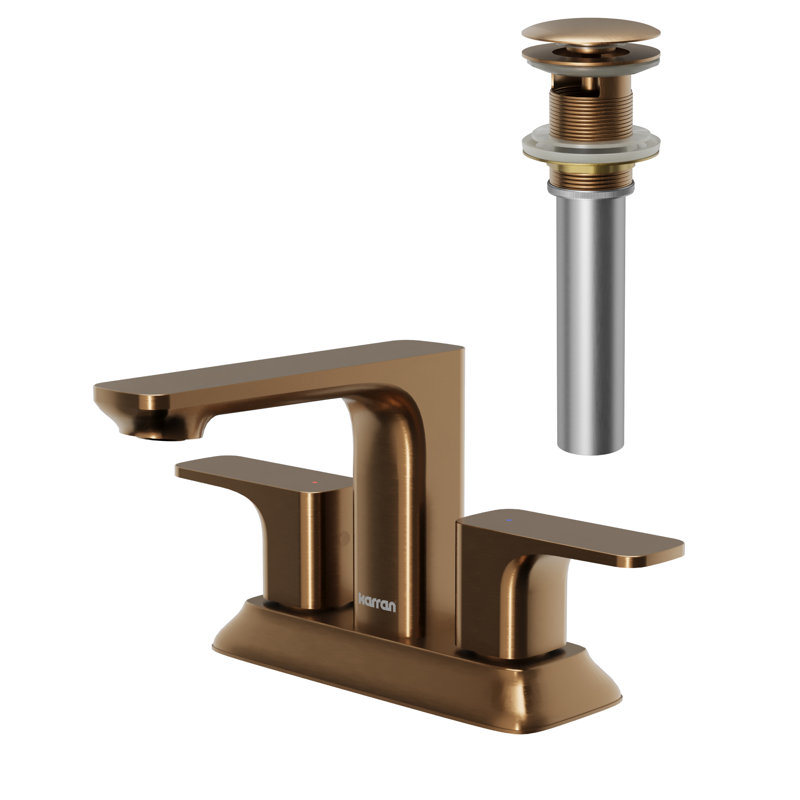 Venda Centerset 2-handle Bathroom Faucet with Drain Assembly, Brushed Copper