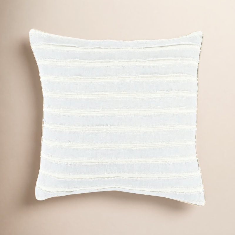 Housse de coussin en lin Lorena, H 18 po x l 18 po x P 4 po, Bleu ciel, Duvet
