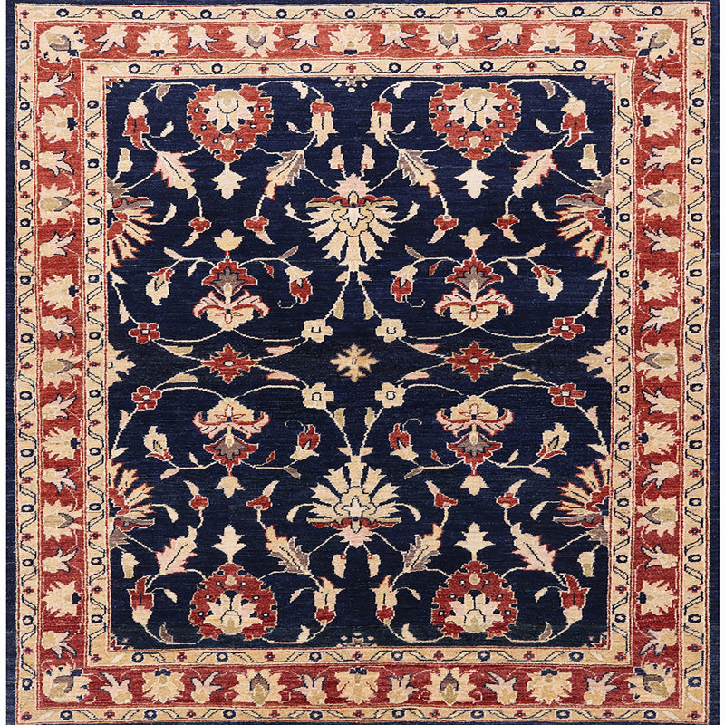 Tapis oriental beige / bleu / rouge Omeo, Carré 5 pi