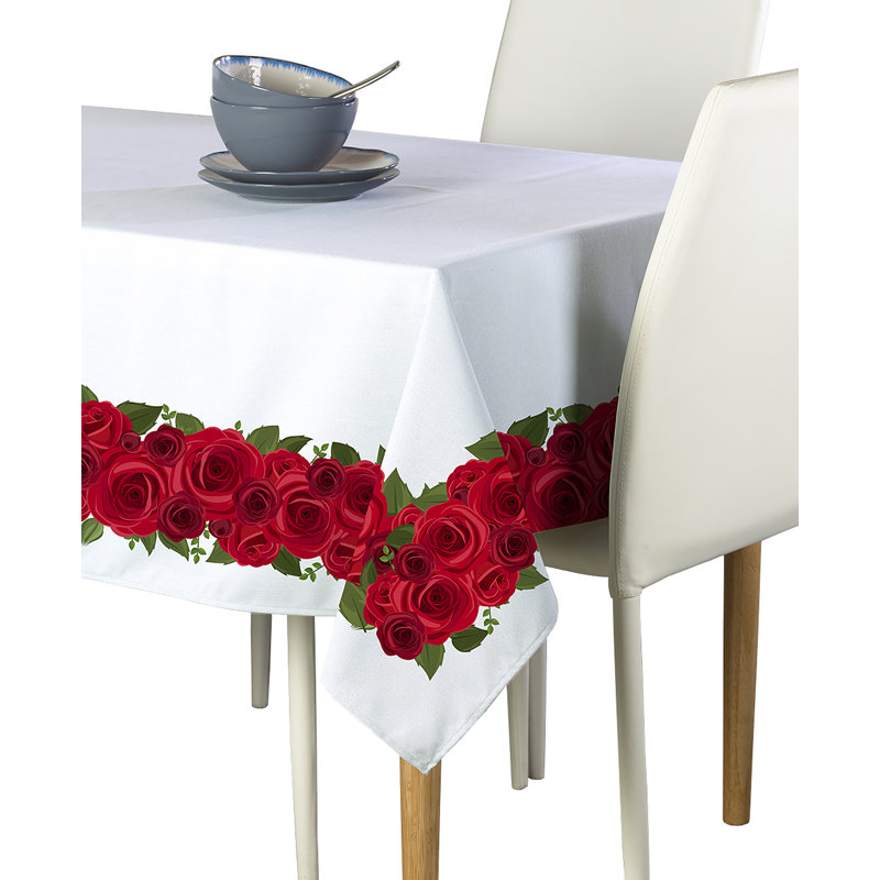 Bilger Floral Valentine's Day Tablecloth, 120" L x 60" W