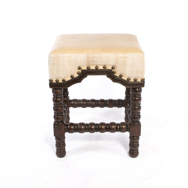 Marlo Upholstered Stool with Solid Wood Frame, Hide, Counter Stool (26" Seat Height)