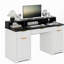 Table d'ordinateur de bureau de direction avec prises de courant et support pour moniteur, bureau d'écriture avec tiroir de rangement pour clavier et classeurs pour bureau personnel
