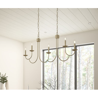 Kaelie 5-light Bulbs Modern Farmhouse Gold Rustic Candle Chandelier Light Fixture