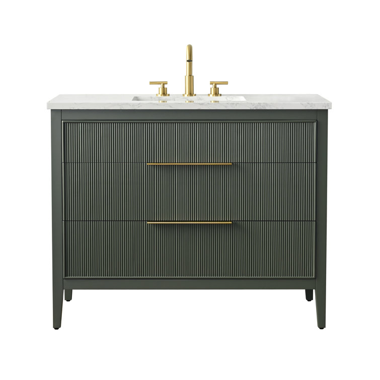 Bilroy Egremt 42'' Single Bathroom Vanity with Engineered Stone Top