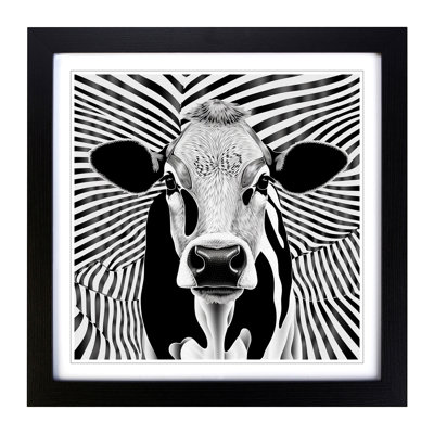 Cow Op Art - Framed Print