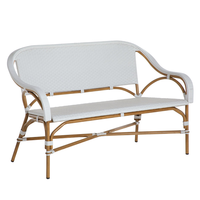 Causeuse d'extérieur Savoy N-Dura, Welt, Linen Forest, Natural And White