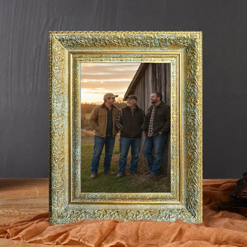 Cadre photo décoratif antique 3 pièces 5 "x 7" avec support de table et crochets muraux