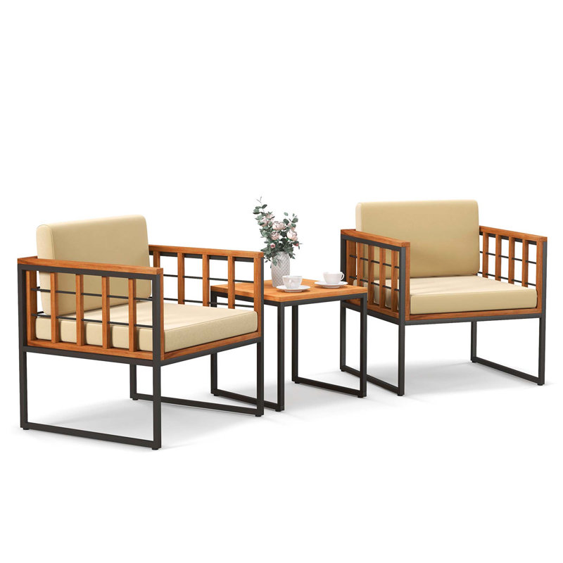 Raffield 2 - Person Outdoor Seating Group with Cushions
