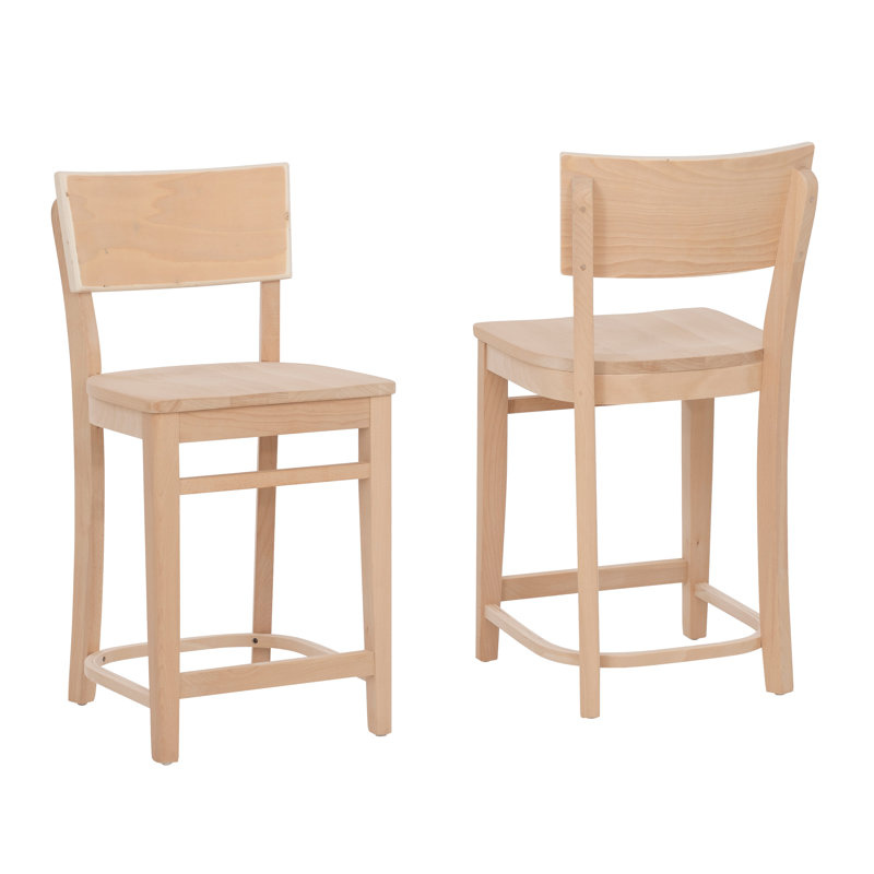 Briggs Unfinished Solid Wood Counter Stool, Beige