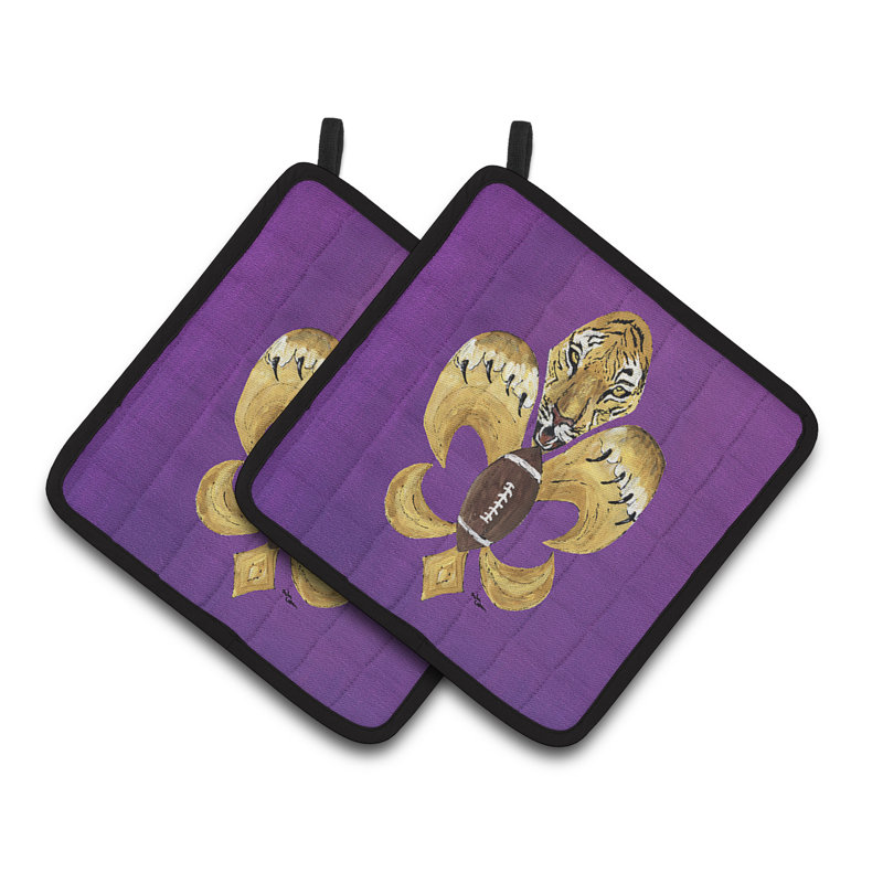 Cuisinier poignée en fleur de lis pour caroline de football Tiger