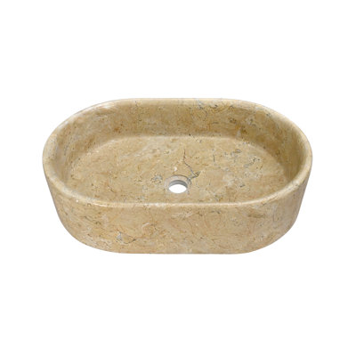 23.6" Natural Marble Bathroom Vessel Sink - Handcrafted, Polished Finish, 4 Color Variants, Luxury Design, Real Marble, 23.6X15.7X5.9 Inches