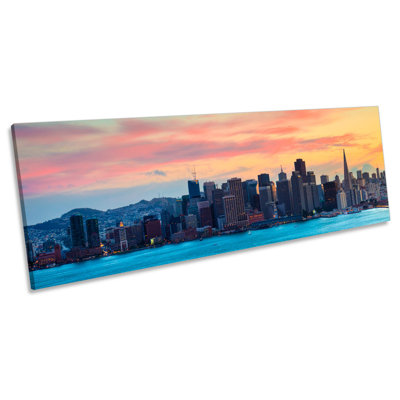 San Francisco Skyline City - Wrapped Canvas Panoramic Art Prints