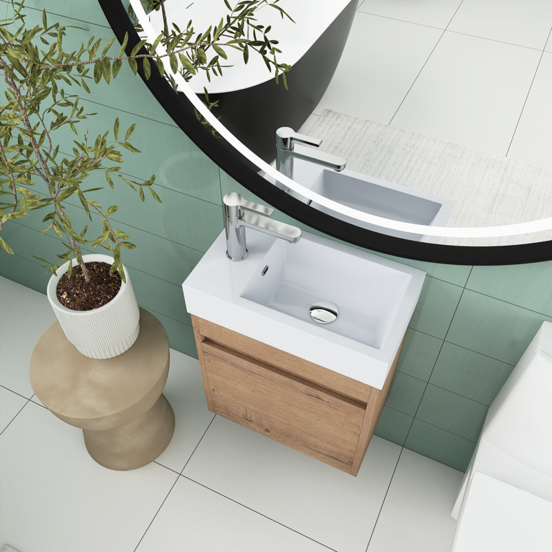 Ensemble de meuble-lavabo simple 18 po, Imitation chêne