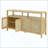 Rattan Buffet Storage Cabinet With Solid Wood Frame, Sideboard With 3-Position Adjustable Shelves For Living & Dining Rooms, No-Handle Push-To-Open Design-901563692