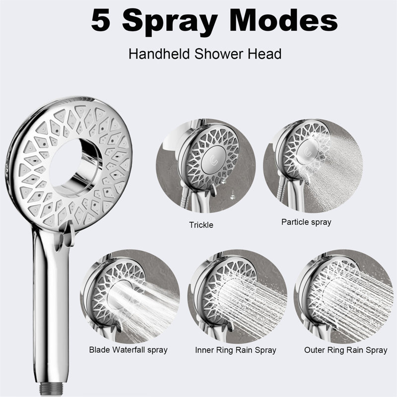 Dual Filter Shower System With Magnetic Handheld Spray – High Pressure Hard Water Filter Shower Head & Adjustable Rainfall Combo