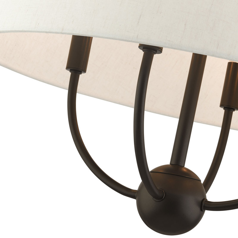 Luminaire suspendu tambour à 4 lumières Desra, Bronze anglais