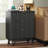 Fluted Nightstand, Mid Century Modern Wood Night Stand with 3 Drawers-400164501-400164500
