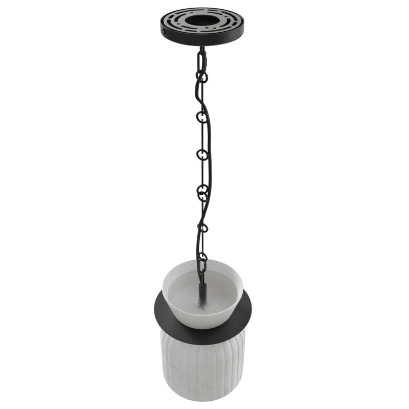 Luminaire suspendu Westwood Alabaster, Noir mat