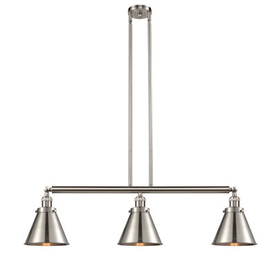 Luminaire suspendu linéaire à 3 lumières pour îlot de cuisine Leija