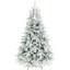 6ft Flocked Artificial Christmas Tree, Hinged Xmas Tree with 1182 Branches for Home Office Decor