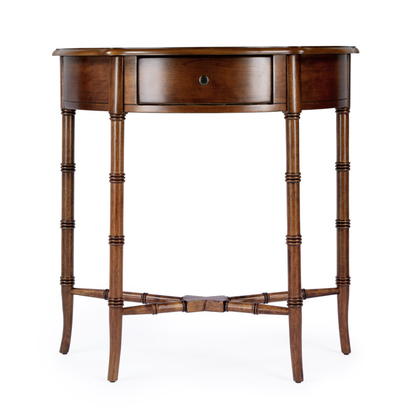 Skilling Demilune Console Table, Olive Ash Burl