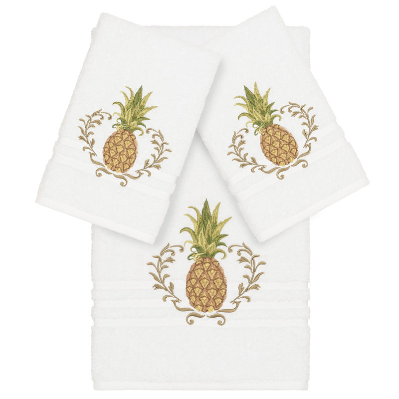 Ensemble de serviettes en coton 3 pièces Welcome, Blanc