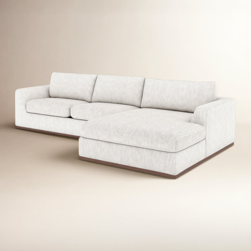 Marah Upholstered L-Shaped Sectional, Right Hand Facing, Merino/Cotton