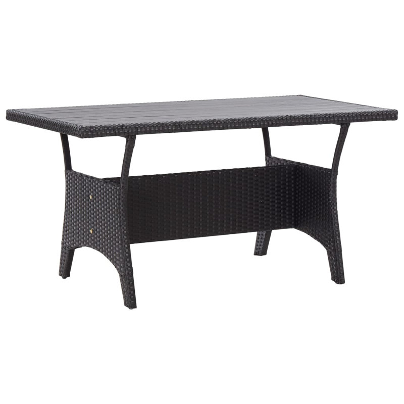 Table de patio, jardin, porche, osier, meubles, rotin, Noir, Noir