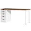 Bureau d'ordinateur à 5 tiroirs, bureau à domicile rustique brun de 47 pouces avec rangement, bureau d'ordinateur simple et moderne, table d'écriture pour petits espaces (armoire à tiroir réversible)