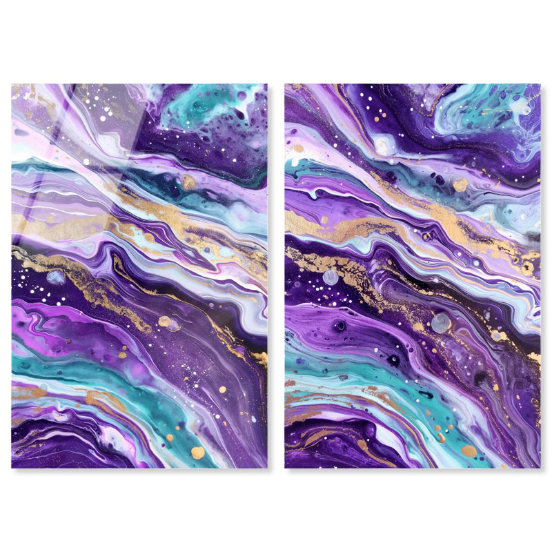 Ensemble de décoration murale « Infinite Starscape » en acrylique avec géodes par Art Remedy, prêt à  accrocher, 10 x 15