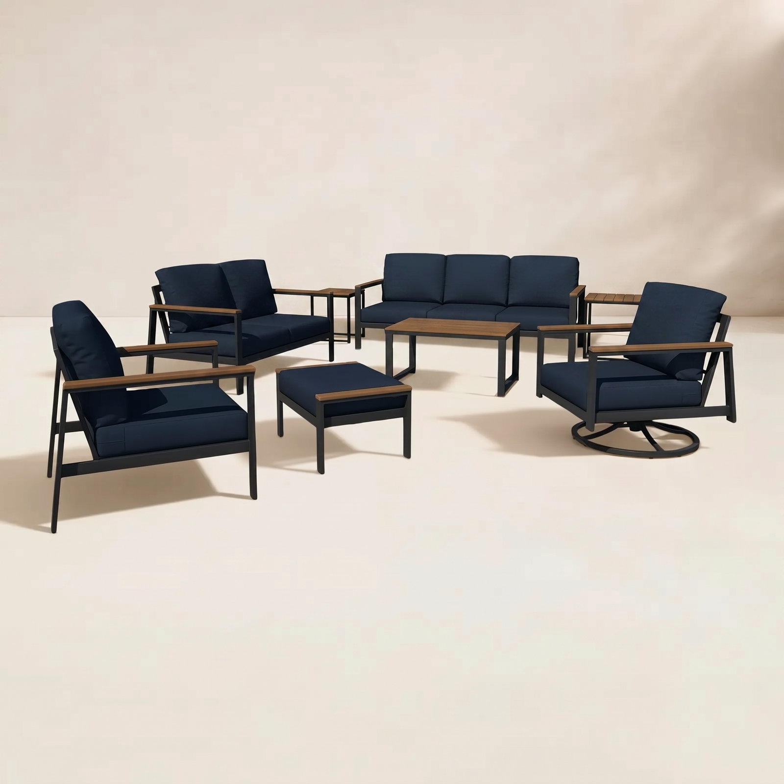 Townsend 8-Person Sunbrella® Patio Seating Group, Canvas Navy